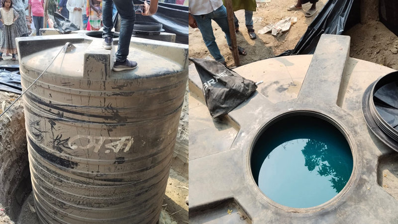 মাটির নিচ থেকে পানির ট্যাঙ্কি ভর্তি ১০ হাজার লিটার জ্বালানি তেল উদ্ধার