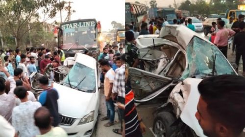 কুমিল্লায় বাসচাপায় প্রাইভেটকারের চালকসহ নিহত ৪