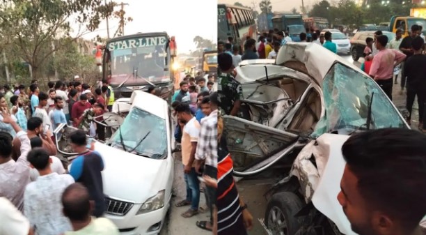 কুমিল্লায় বাসচাপায় প্রাইভেটকারের চালকসহ নিহত ৪