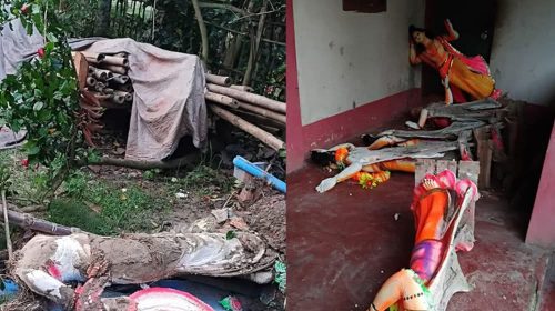 মাধবপুরে রাতের আঁধারে মন্দিরে হামলা, প্রতিমা ভাঙচুরে উদ্বেগ ও এলাকায় উত্তেজনা